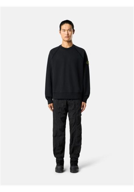 cotton fleece sweatshirt man black STONE ISLAND | K2S15 6100022 S0A20V0029